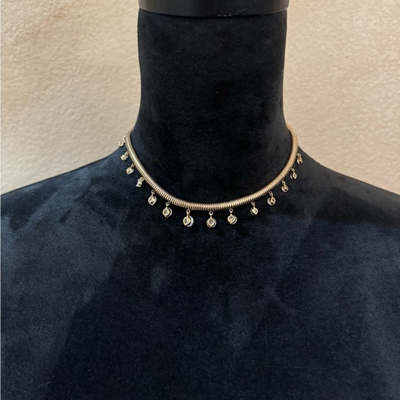 Anthropologie Jewelry - Anthropologie Seraphina Snake Chain Floating Crystal Dangle Rhinestone Gold NWT
